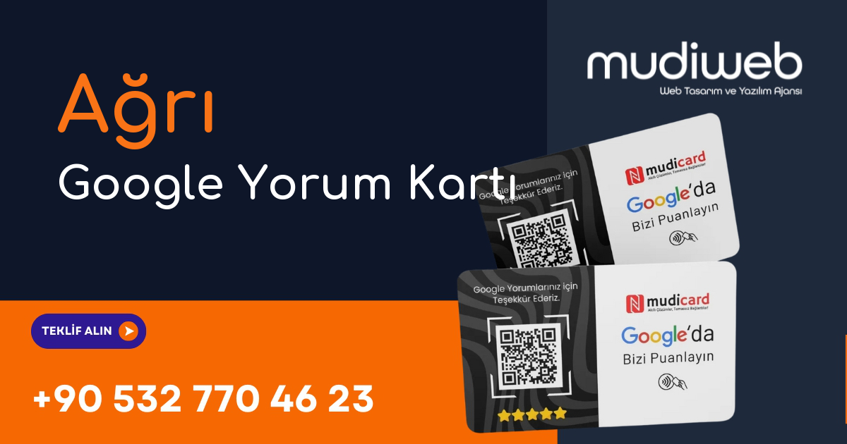 Ağrı Google Yorum Kartı - Ağrı Google Review Card - Google Yorum Widget Mudiweb