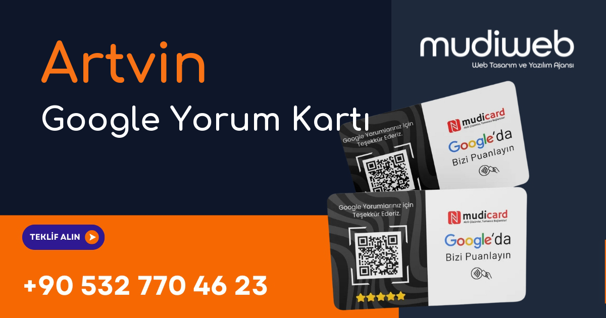 Artvin Google Yorum Kartı - Artvin Google Review Card - Google Yorum Widget Mudiweb
