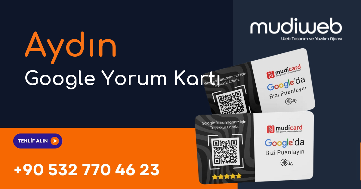 Aydın Google Yorum Kartı - Aydın Google Review Card - Google Yorum Widget Mudiweb