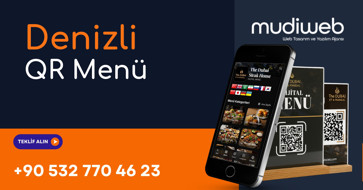 Denizli QR Menü - Denizli Dijital Menü - QR Kod Menü Sistemi Mudiweb