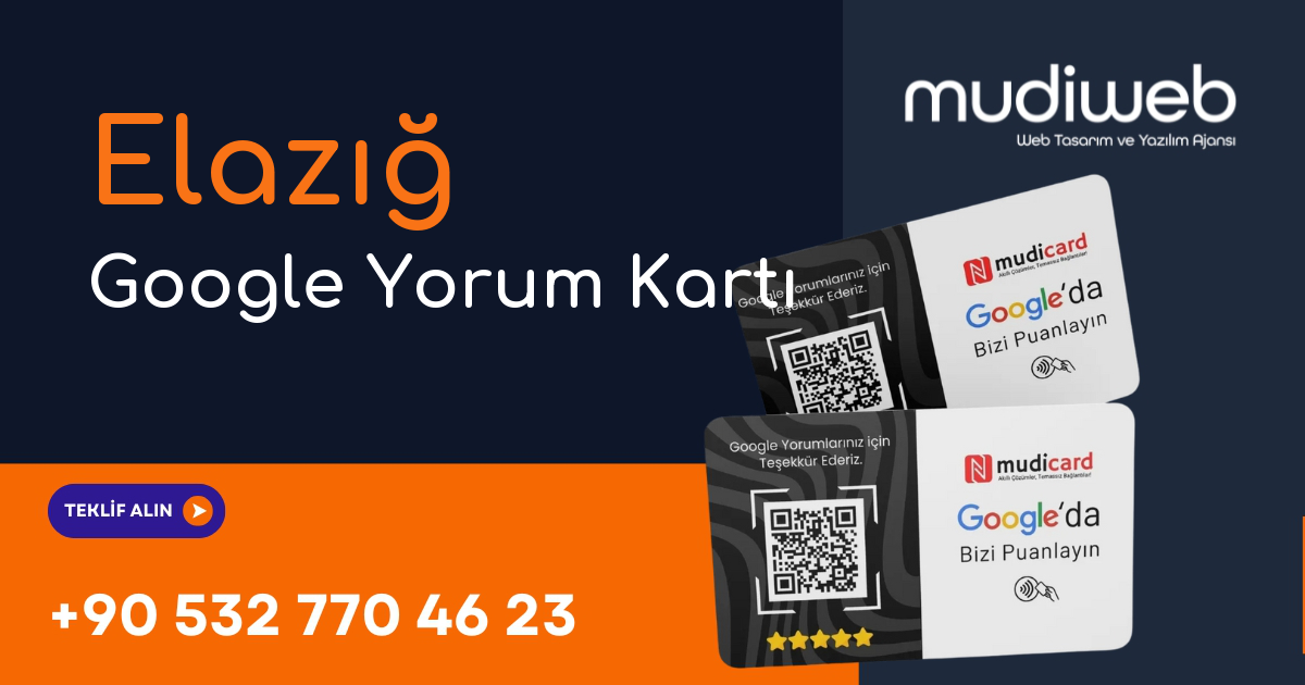 Elazığ Google Yorum Kartı - Elazığ Google Review Card - Google Yorum Widget Mudiweb