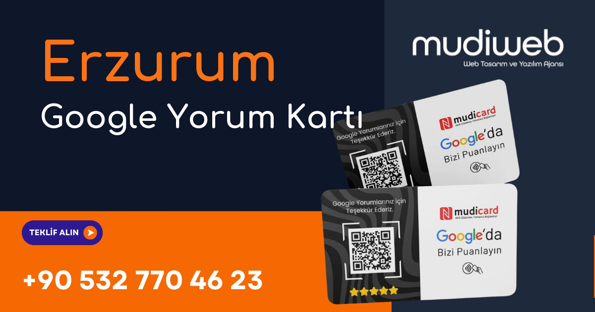 Erzurum Google Yorum Kartı - Erzurum Google Review Card - Google Yorum Widget Mudiweb