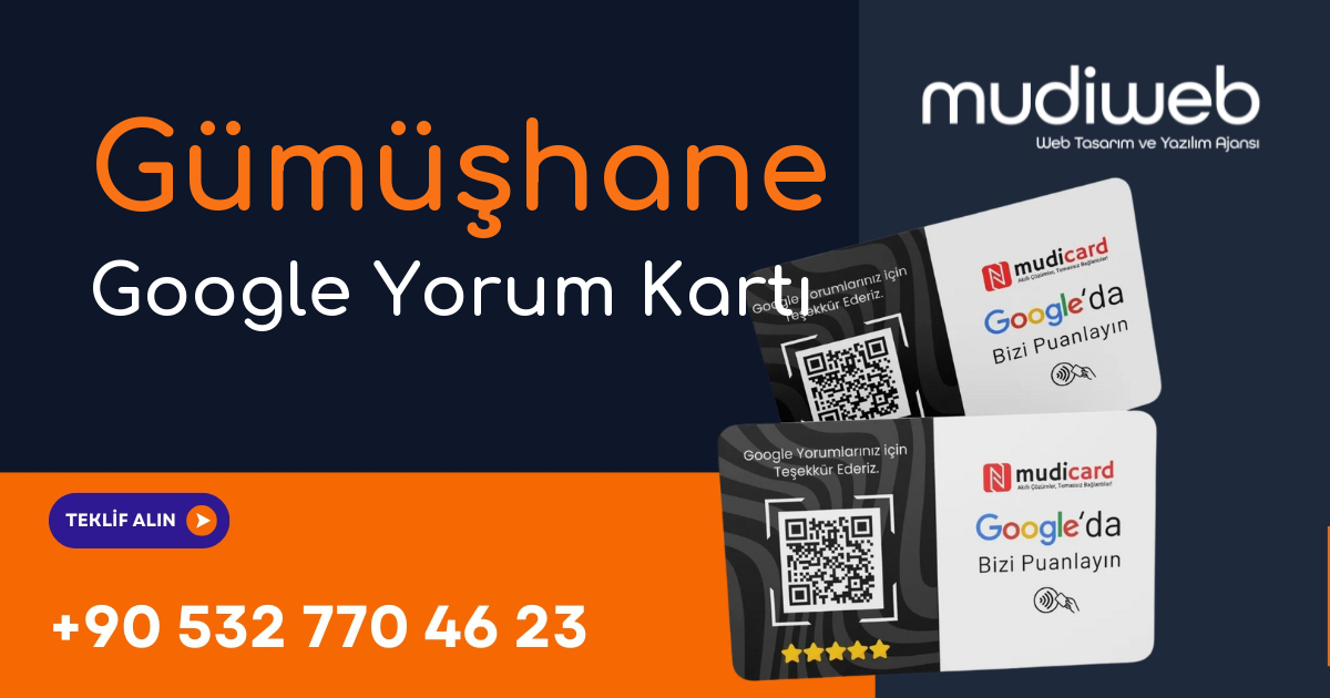 Gümüşhane Google Yorum Kartı - Gümüşhane Google Review Card - Google Yorum Widget Mudiweb