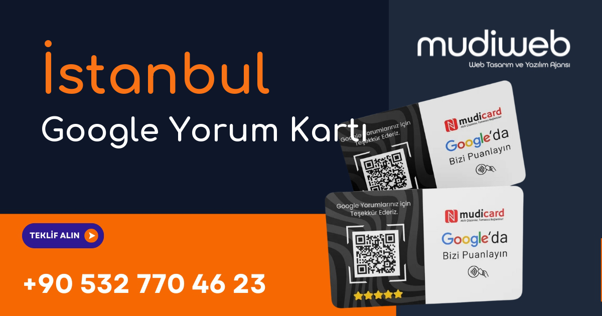 İstanbul Google Yorum Kartı - İstanbul Google Review Card - Google Yorum Widget Mudiweb