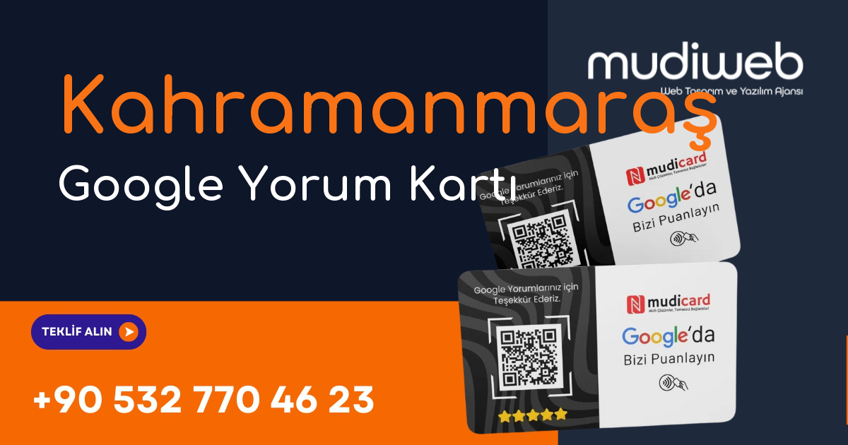 Kahramanmaraş Google Yorum Kartı - Kahramanmaraş Google Review Card - Google Yorum Widget Mudiweb