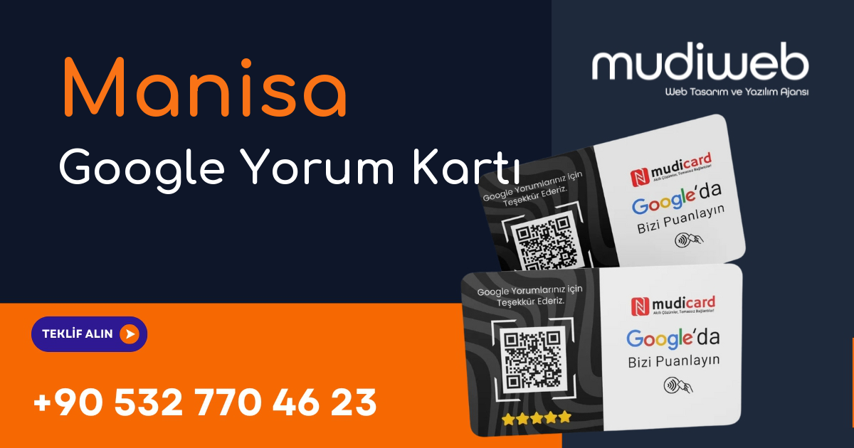 Manisa Google Yorum Kartı - Manisa Google Review Card - Google Yorum Widget Mudiweb