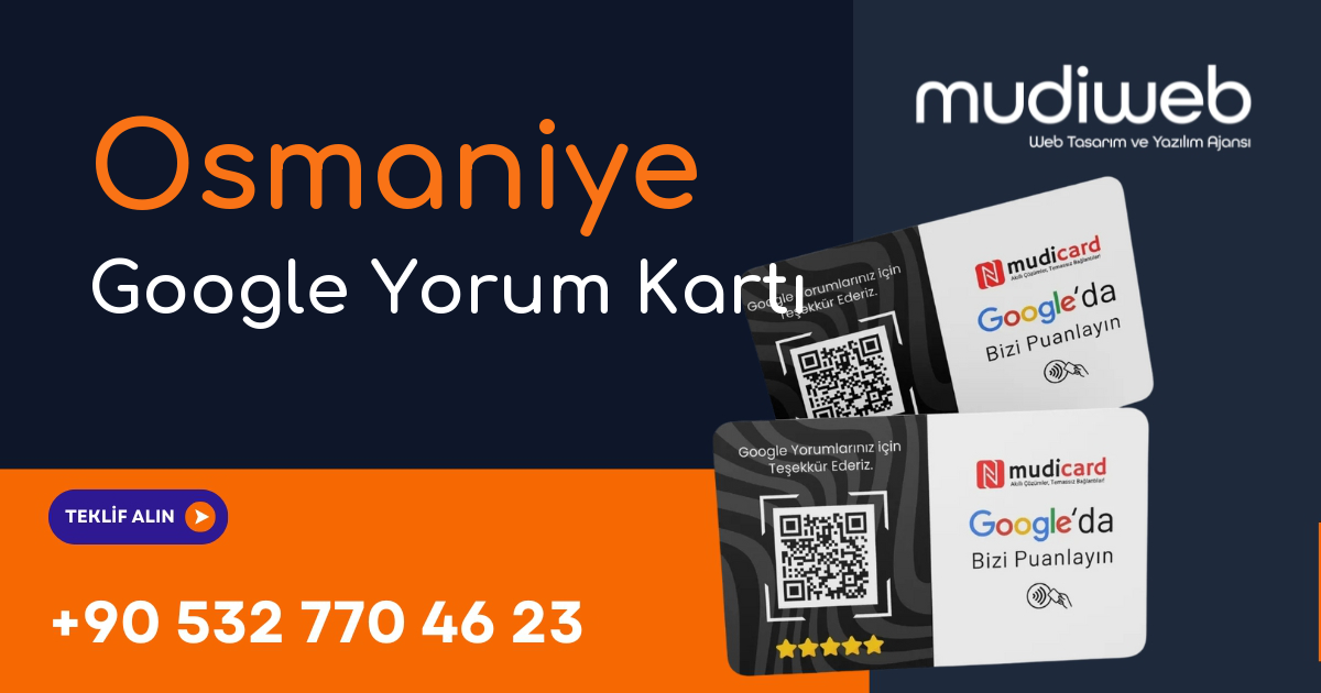 Osmaniye Google Yorum Kartı - Osmaniye Google Review Card - Google Yorum Widget Mudiweb