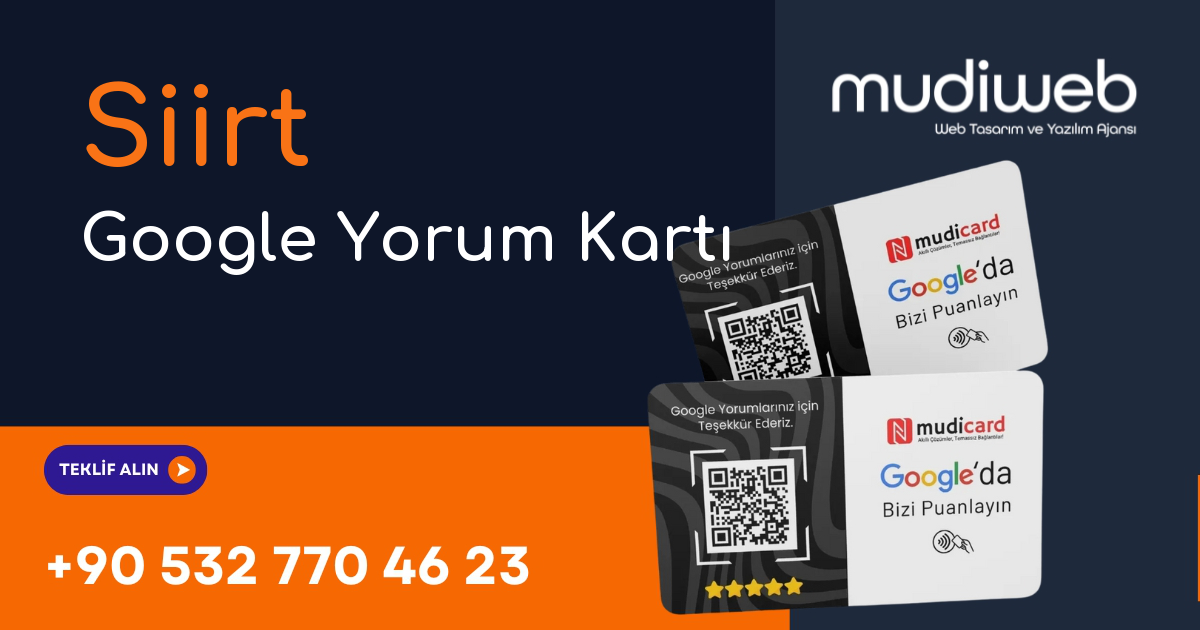 Siirt Google Yorum Kartı - Siirt Google Review Card - Google Yorum Widget Mudiweb